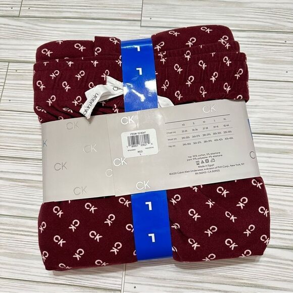 CALVIN KLEIN LOGO SOFT STRETCH LONG SLEEVE CREWNECK TOP & PANT PJ SET LARGE NWT - Picture 2 of 6